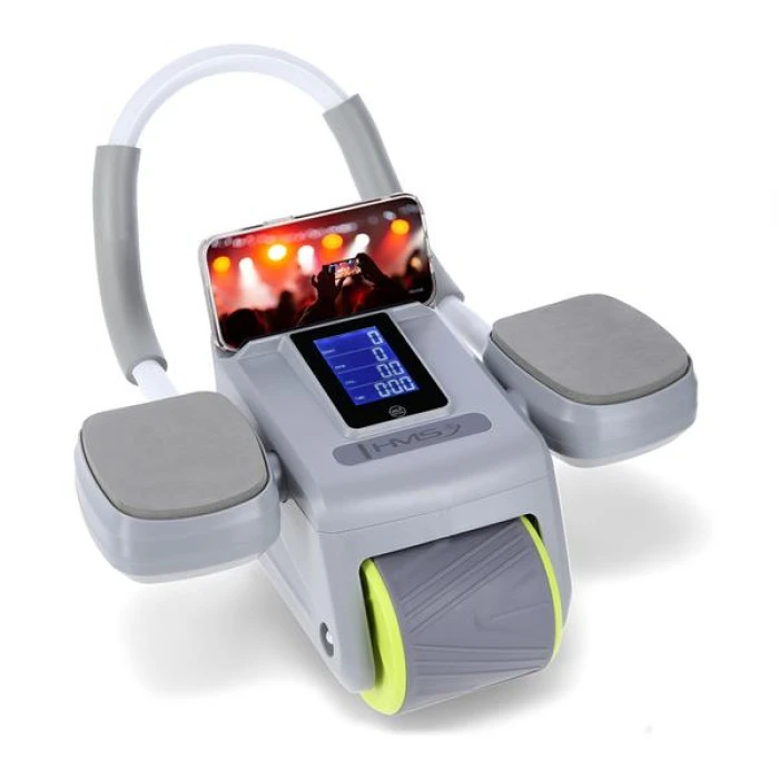 Колесо для тренировки мышц пресса HMS KA08 с LCD дисплеем и зарядкой, серое