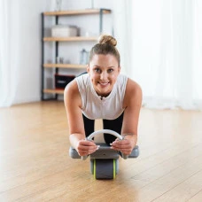 Колесо для тренировки мышц пресса HMS KA08 с LCD дисплеем и зарядкой, серое