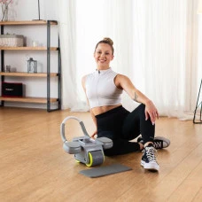 Колесо для тренировки мышц пресса HMS KA08 с LCD дисплеем и зарядкой, серое