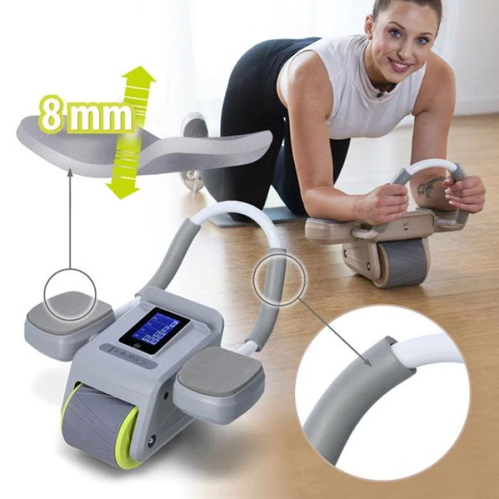 Колесо для тренировки мышц пресса HMS KA08 с LCD дисплеем и зарядкой, серое