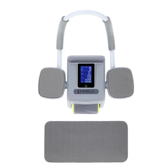 Колесо для тренировки мышц пресса HMS KA08 с LCD дисплеем и зарядкой, серое