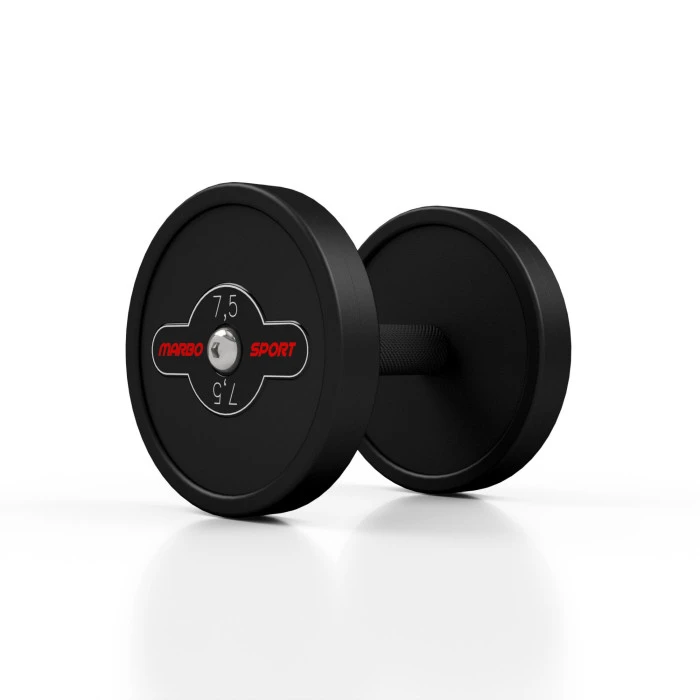 Гантель стальная прорезиненная Marbo Sport 7,5 кг черная