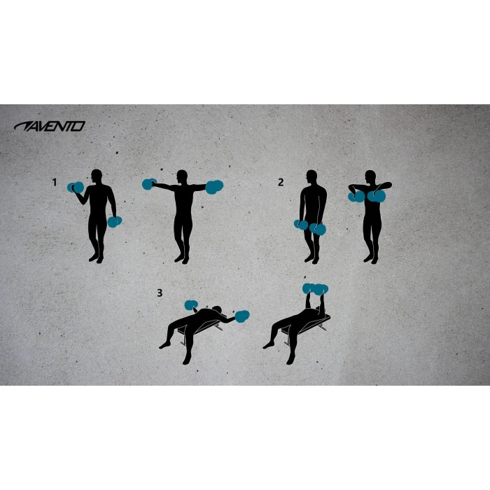 Гантель разборная битумная Avento 42DF-BLK, 15 кг