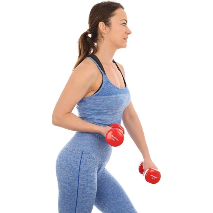 Гантелі вінілові ENERO FIT VDB зі стійкою, 12 кг