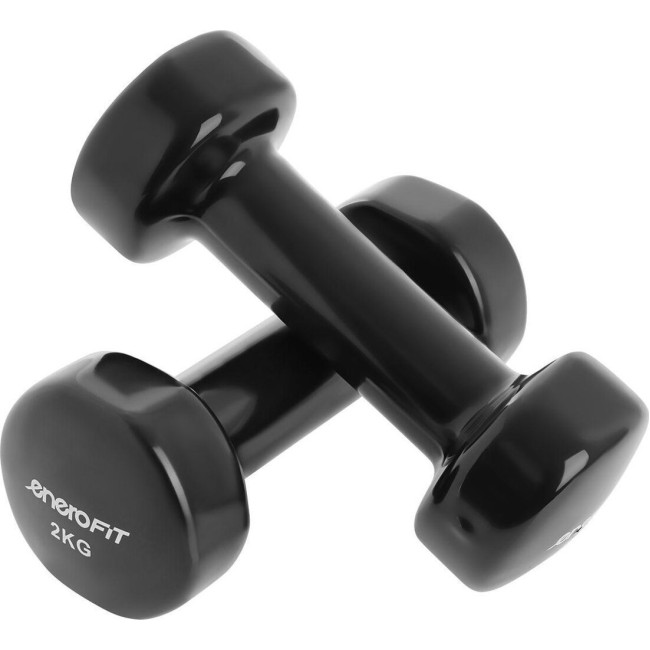 Гантели виниловые ENERO FIT VDB со стойкой, 12 кг