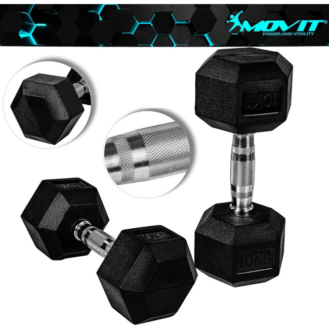 Гантели Movit M81029 прорезиненные 2 x 10 кг.