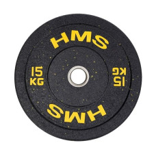 Диск олимпийский HMS HTBR15 15 кг черно-желтый