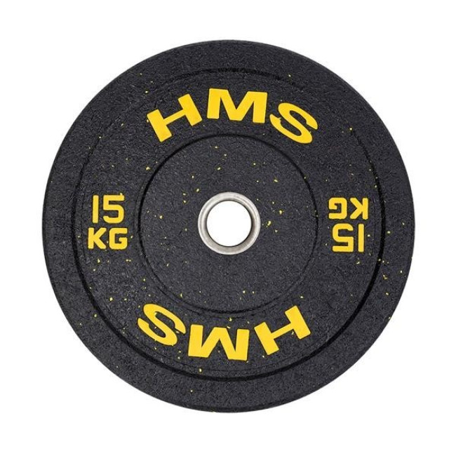 Диск олимпийский HMS HTBR15 15 кг черно-желтый