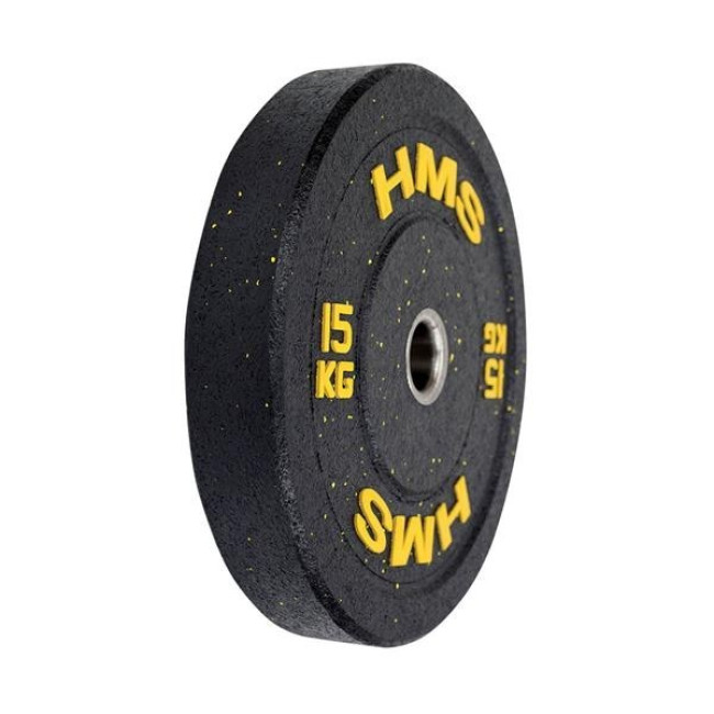 Диск олимпийский HMS HTBR15 15 кг черно-желтый