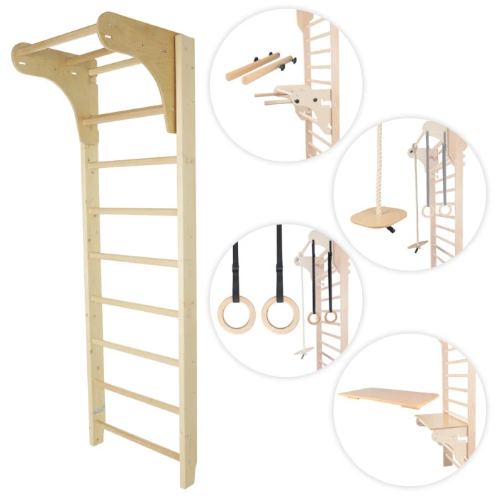 Шведская стена с аксессуарами inSPORTline Steadyline 250 x 90 см