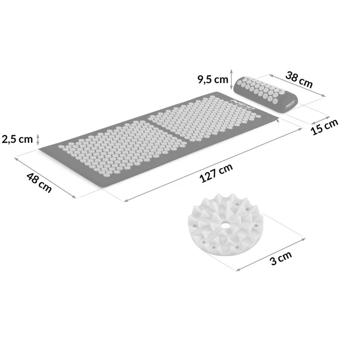 Акупунктурний килимок Neo-Sport NS-901 чорно-сірий