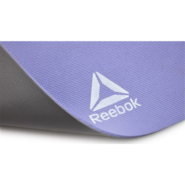 Двухсторонний коврик для йоги Reebok фиолетовый, серый