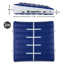 Надувной коврик гимнастический inSPORTline Airincline 200x200 см, бело-синий