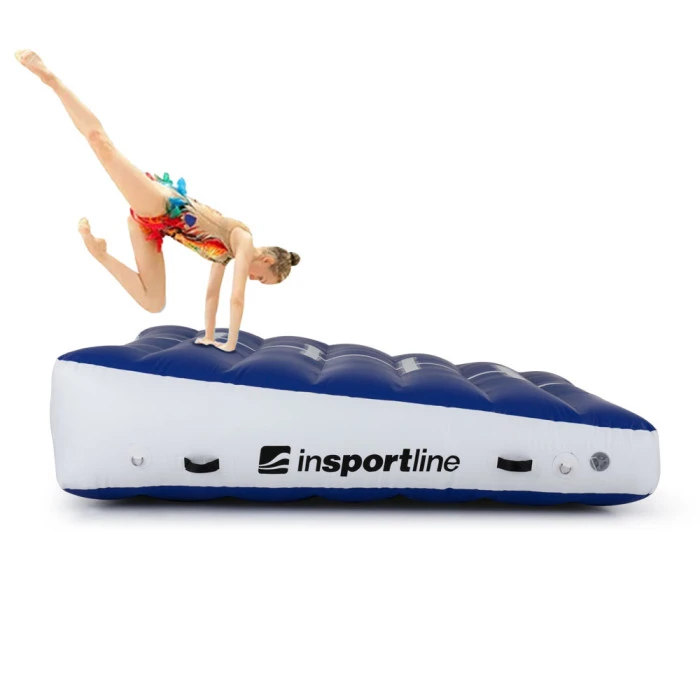 Надувной коврик гимнастический inSPORTline Airincline 200x200 см, бело-синий