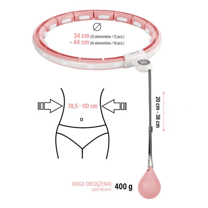 Обруч магнітний з вагою HMS HHM15 рожевий
