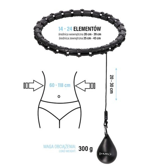 Обруч с весом HMS HHW02 черный