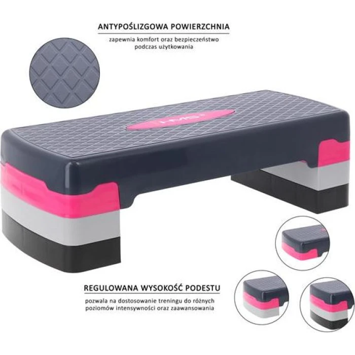 Степ-платформа HMS Step AS002 - серо-розовая