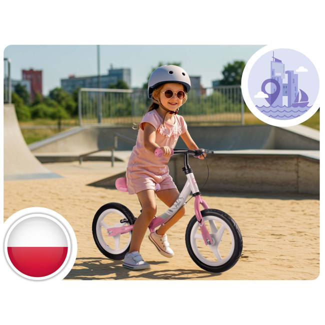 Биговел Ricokids Fun Adventure 12" бело-розовый