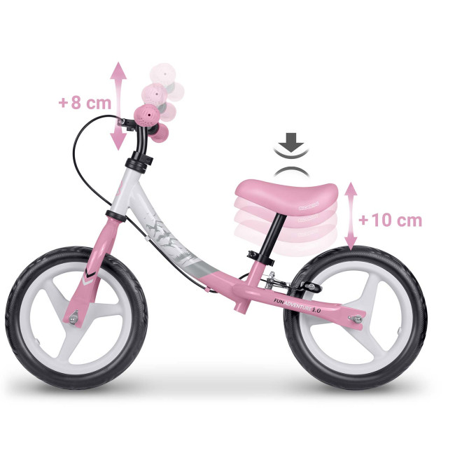 Биговел Ricokids Fun Adventure 12" бело-розовый