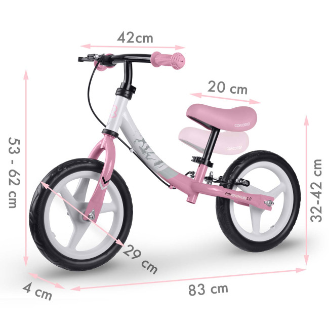 Биговел Ricokids Fun Adventure 12" бело-розовый