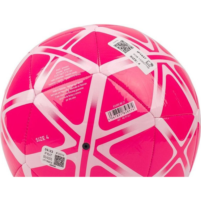 М'яч футбольний Adidas Starlancer Club IP1647 розмір 4, рожево-білий