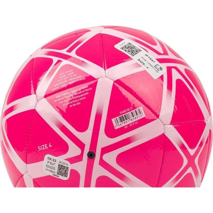 Мяч футбольный Adidas Starlancer Club IP1647 размер 4, розово-белый