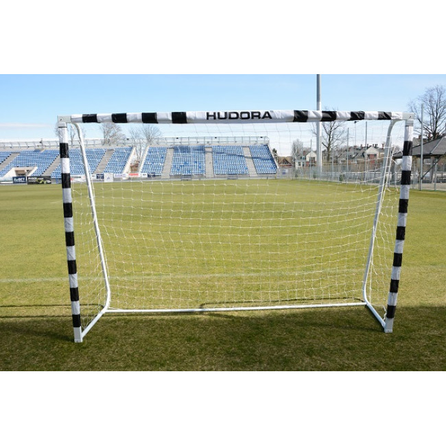 Ворота футбольные Hudora Stadion 300 х 200 см, черно-белые.