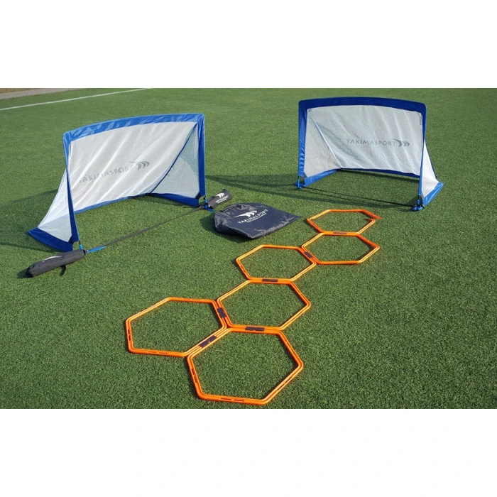 Ворота футбольні YakimaSport POP UP 120 х 80 см, біло-сині