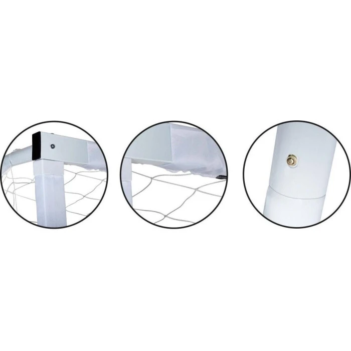 Ворота футбольные Enero 300 x 200 x 100 см, черно-белые.