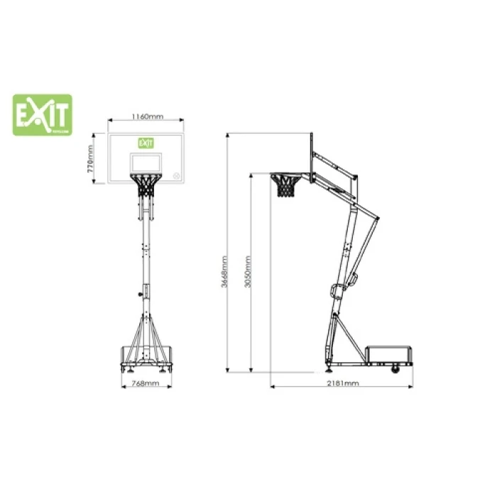 Баскетбольная стойка Exit Galaxy, регулируемая