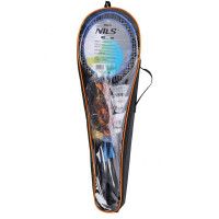Сталь/набор для бадминтона 2 ракетки + 3 волана + сетка + чехол NILS NRZ012