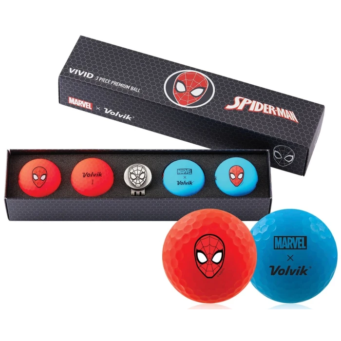 Мячи для гольфа Volvik Marvel Spider Man 4шт, красно-синие