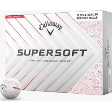 М'ячі для гольфу Callaway Supersoft Splatter 360, 2025 12, біло-червоні