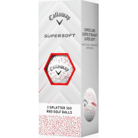 М'ячі для гольфу Callaway Supersoft Splatter 360, 2025 12, біло-червоні