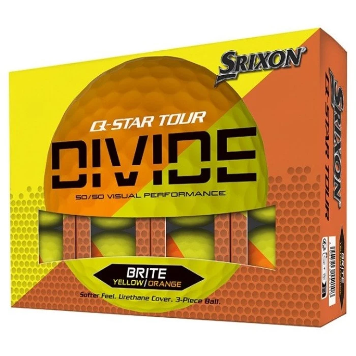 Мячи для гольфа Srixon Q-Star Tour Divide2 12 шт, желто-оранжевые