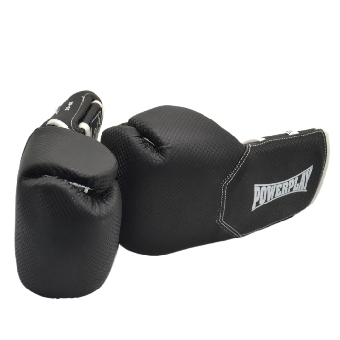 Перчатки боксерские с капой PowerPlay 3011 Evolutions 16 унций, черно-белые