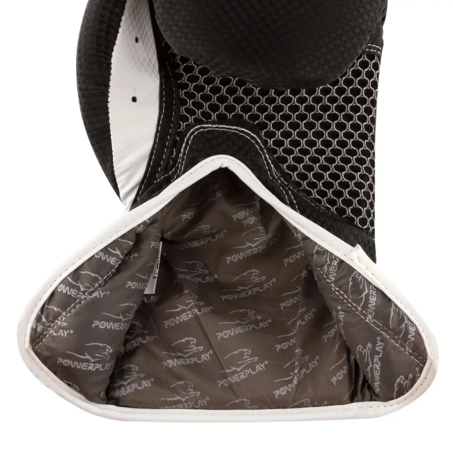 Перчатки боксерские с капой PowerPlay 3011 Evolutions 16 унций, черно-белые