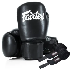 Перчатки боксерские с бинтами Fairtex Amateur BGV27 14 унций, черные