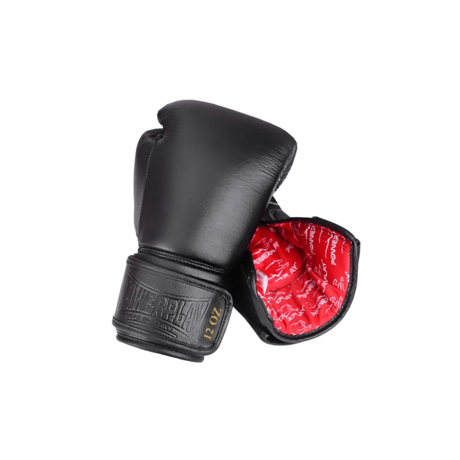 Перчатки боксерские кожаные PowerPlay 3014 Indiana 16 унций, черные