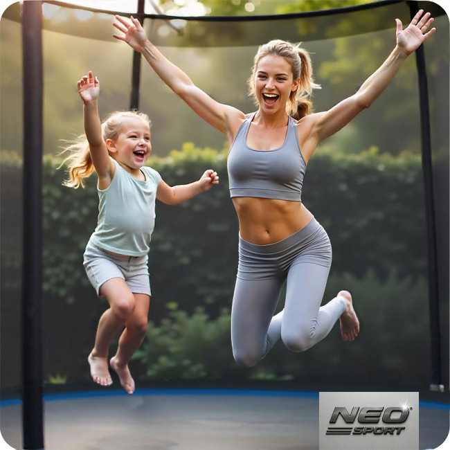 Батут Neo-Sport NS-06Z221 с наружной сеткой 6 футов 183 см черно-синий