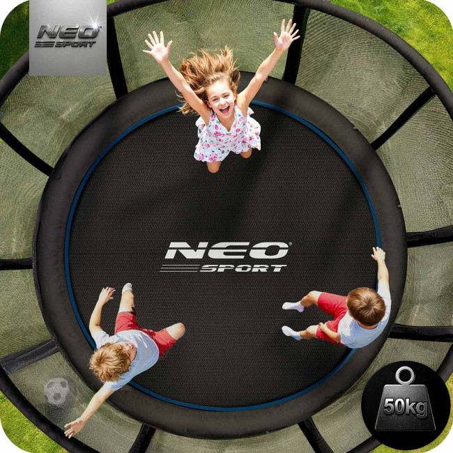 Батут Neo-Sport NS-06Z221 с наружной сеткой 6 футов 183 см черно-синий