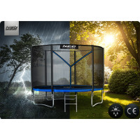 Батут Neo-Sport NS-06Z221 з зовнішньою сіткою 6 футів 183 см чорно-синій