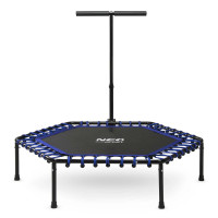 Батут для фитнеса Neo-Sport 1102 с перилами 4 фута 127 см черно-синий