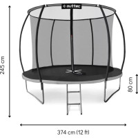 Батут OUTTEC Pumpkin с внутренней сеткой 12 футов 374 см черно-серый