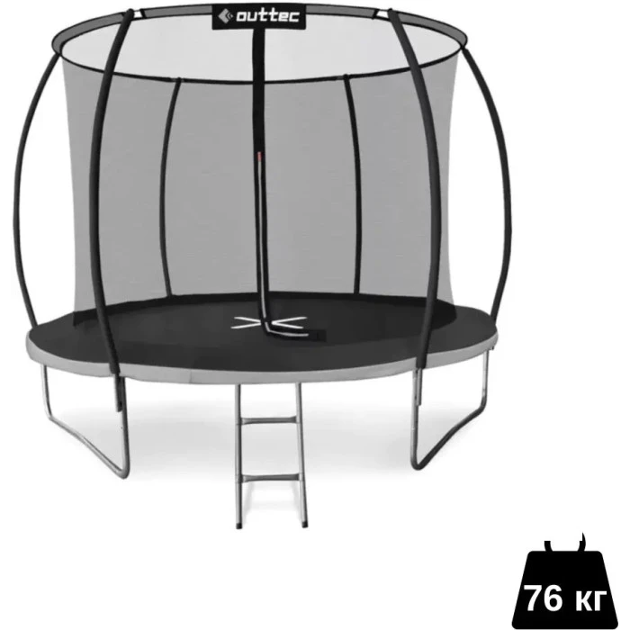 Батут OUTTEC Pumpkin з внутрішньою сіткою 12 футів 374 см чорно-сірий