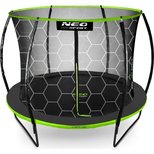 Батут Neo-Sport NS-08C221 з внутрішньою сіткою 8 футів 252 см чорно-зелений