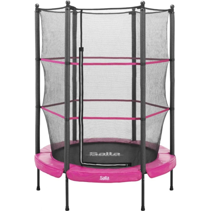 Батут Salta Junior с внутренней сеткой 4,5 фута 140 см черно-розовый