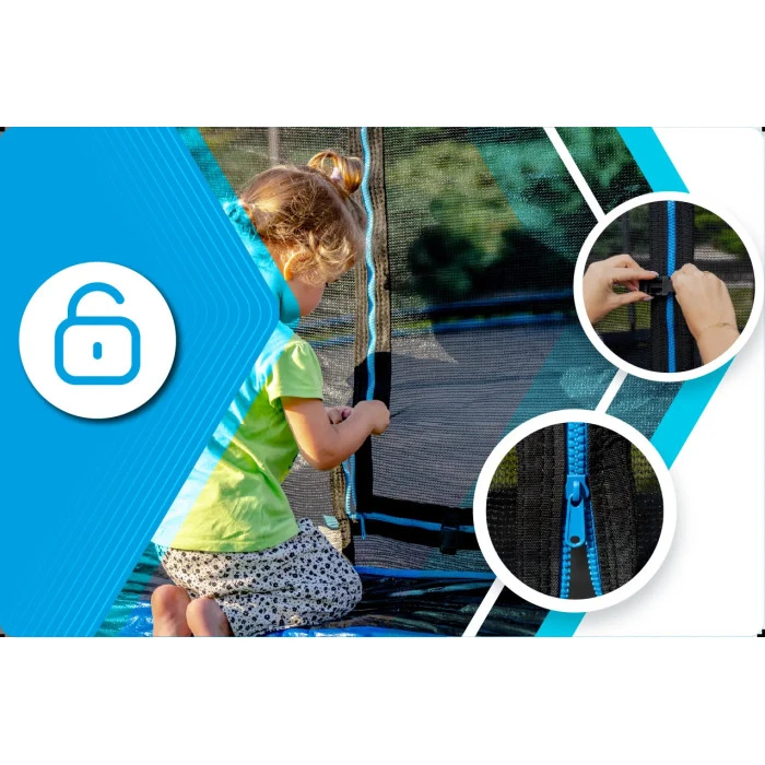 Батут THUNDER INSIDE ULTRA з внутрішньою сіткою 16 футів 490 см чорно-блакитний