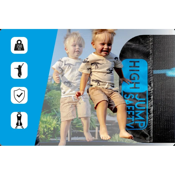 Батут THUNDER INSIDE ULTRA з внутрішньою сіткою 16 футів 490 см чорно-блакитний