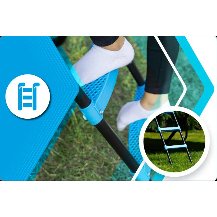 Батут THUNDER INSIDE ULTRA з внутрішньою сіткою 16 футів 490 см чорно-блакитний